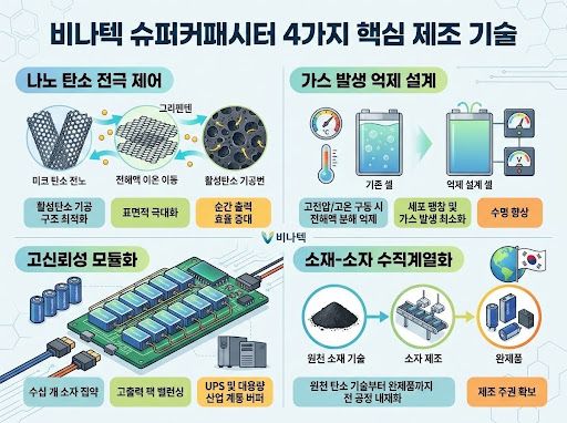비나텍 슈퍼커패시터 핵심 제조 기술 포인트