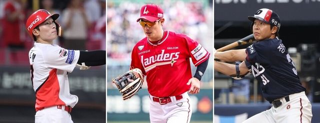 김호령(왼쪽부터), 최지훈, 정수빈. /KIA 타이거즈, SSG 랜더스, 두산 베어스 제공