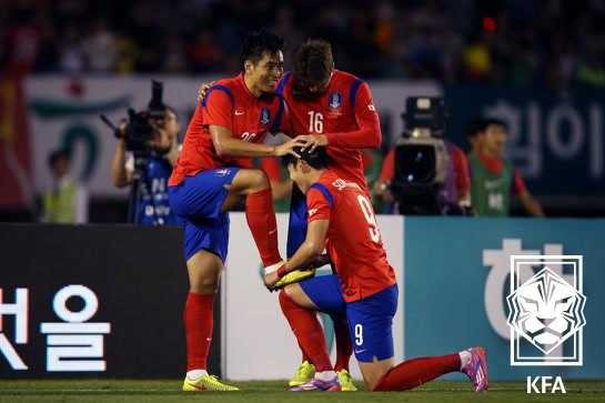 2014년 베네수엘라와 맞붙은 한국 축구 대표팀. /대한축구협회 제공