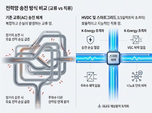 전력 송전 및 계통 제어 방식 비교