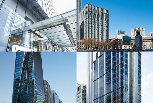 삼성화재, 현대해상, KB손해보험, DB손해보험 사옥 (왼쪽 위부터 시계 방향으로) 사진/ 각사