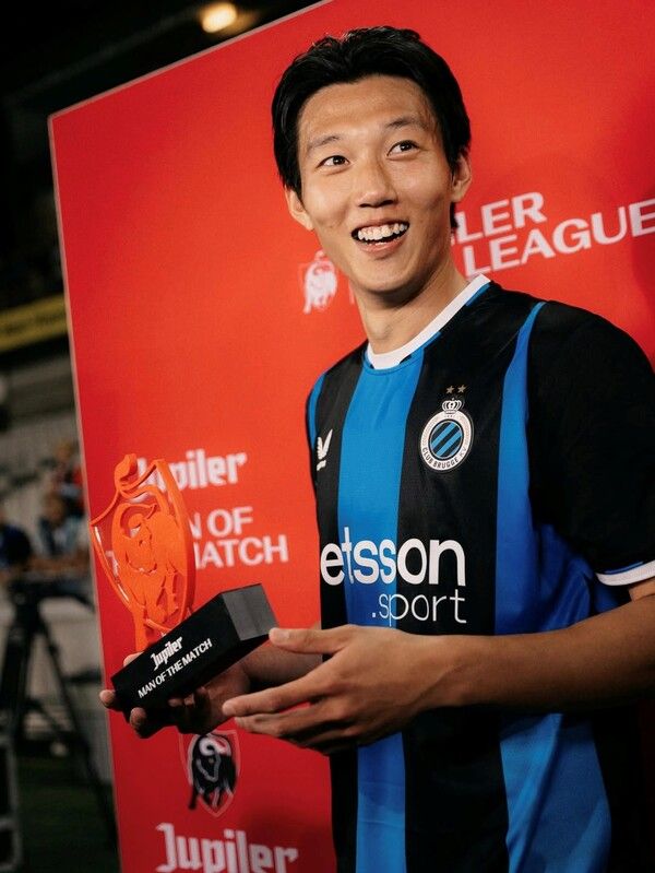 클뤼프 브루게 데뷔 경기서&nbsp;풀타임 소화 후&nbsp;경기 최우수선수(MVP)로도 선정된 이한범. /클뤼프 브루게 인스타그램