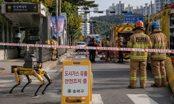 사진=집회 한창인 올림픽공원 인근 도시가스 유출... 1시간만 수습&nbsp; (AI 생성)