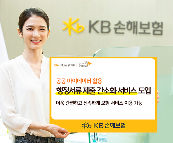 KB손해보험은 25일 행정안전부의 공공 마이데이터를 보험업무 처리에 활용할 수 있는 ‘행정서류 제출 간소화 서비스’를 도입했다. [KB손해보험]
