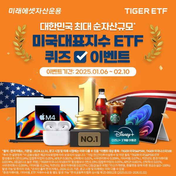 미래에셋자산운용은 2025년 새해를 맞이해 미국 ETF 투자자를 위한 특별 이벤트와 세미나를 진행한다 [미래에셋자산운용]