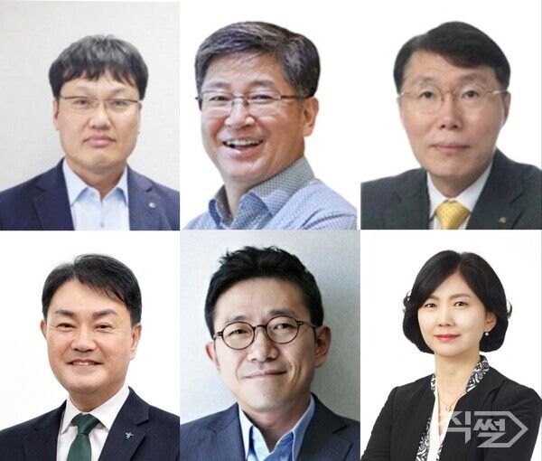 (윗줄 왼쪽부터) 박창훈 신한카드 사장, 김이태 삼성카드 사장, 김재관 국민카드 사장, 성영수 하나카드 사장, 진성원 우리카드 사장 , 이민경 NH농협카드 사장 [각 사]