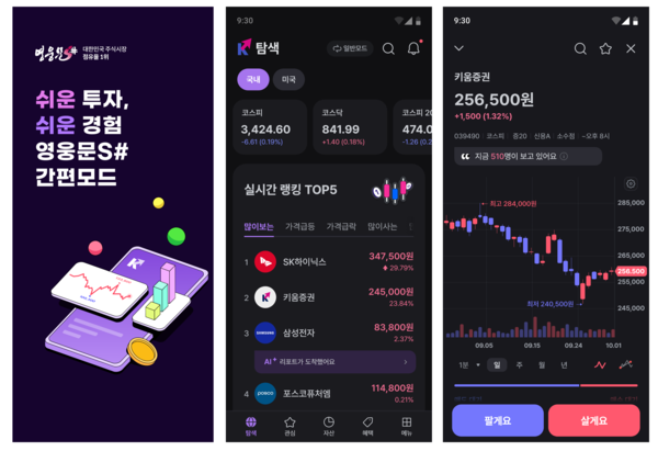 키움증권이 영웅문S#에 ‘간편모드’를 새롭게 추가한다. [키움증권]