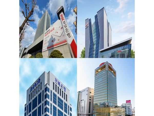 BNK금융그룹과 JB금융그룹은 올 3분기 역대 최대 누적 분기 실적을 달성했지만, 핵심 계열사인 은행이 부진했다. 지방은행 4사. [각 사]