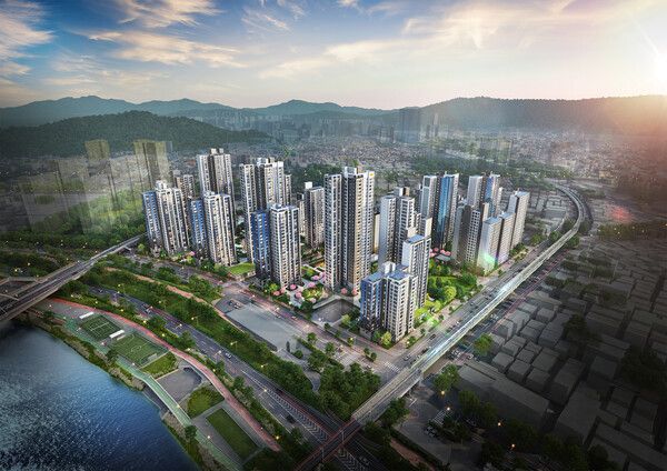 서울 중랑구 중화동 일대 모아타운 통합 조감도. [DL건설]