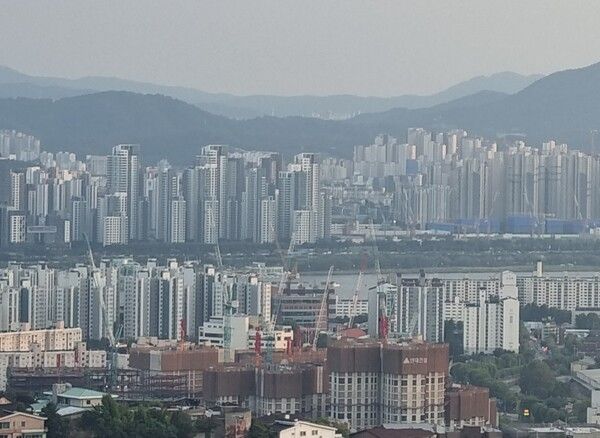 남산에서 내려다본 아파트 단지 전경. [직썰]