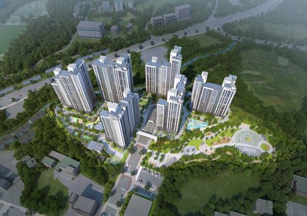 용인푸르지오 원클러스터파크 주경조감도. [대우건설]