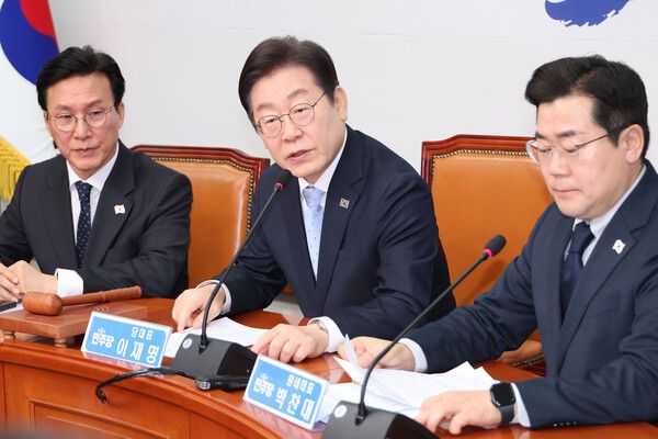 더불어민주당 이재명 대표가 19일 서울 여의도 국회에서 열린 최고위원회의에서 발언하고 있다. [연합뉴스]