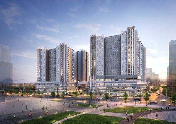 'e편한세상 동대구역 센텀스퀘어' 단지 투시도. [DL이앤씨]