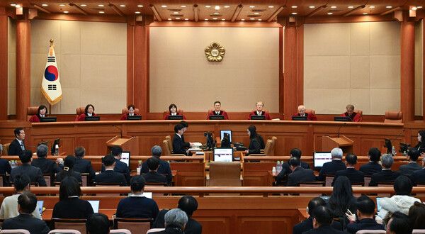 25일 서울 종로구 헌법재판소에서 윤석열 대통령의 탄핵 심판 11차 변론이 열리고 있다. [연합뉴스]