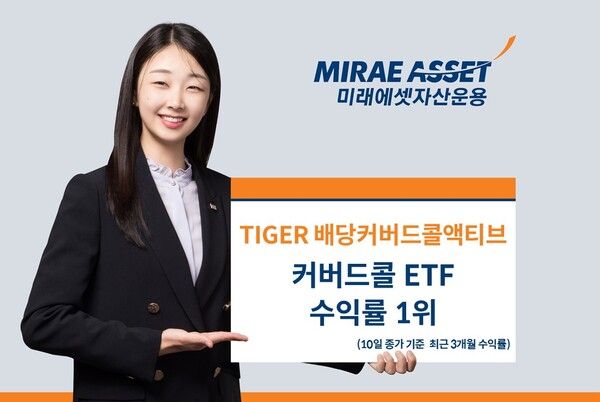 ‘TIGER 배당커버드콜액티브 ETF’가 국내 상장된 커버드콜 ETF 중 최근 3개월 수익률 1위를 기록했다. [미래에셋자산운용]