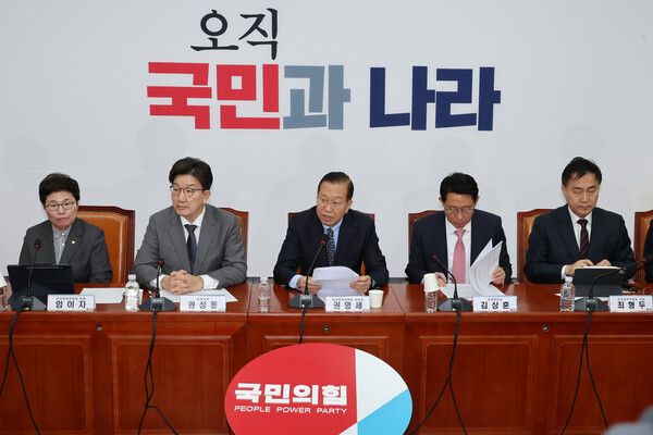 국민의힘 권영세 비상대책위원장이 17일 서울 여의도 국회에서 열린 비상대책위원회의에서 발언하고 있다. [연합뉴스]