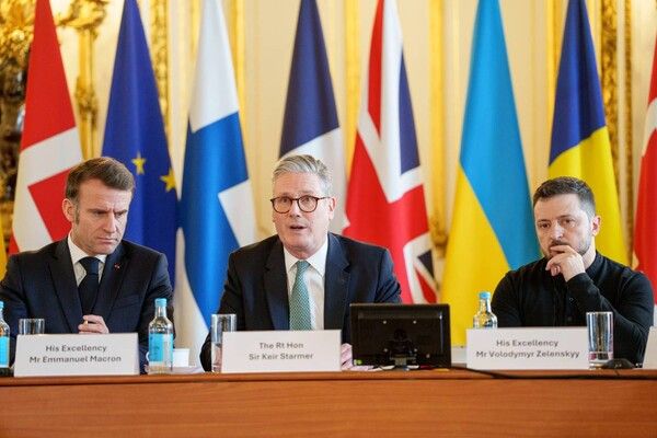 마크롱 대통령과 스타머 총리, 젤렌스키 대통령. [EPA 연합뉴스]