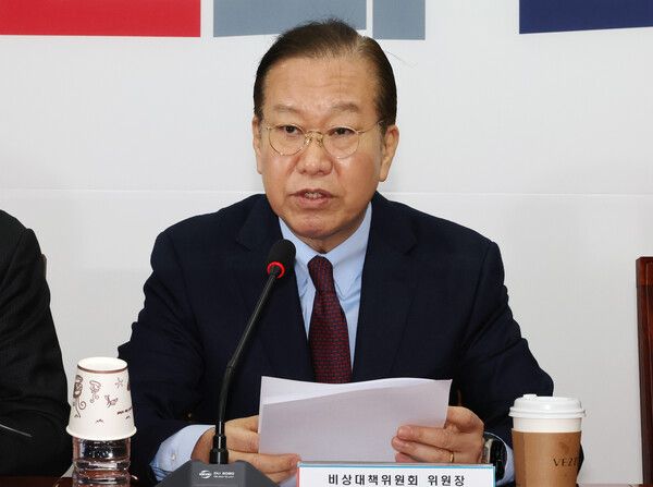 국민의힘 권영세 비상대책위원장이 31일 국회에서 열린 비상대책위원 회의에서 발언하고 있다. [연합뉴스]