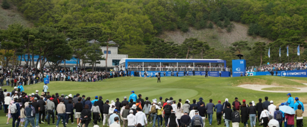 ‘2025 우리금융 챔피언십’ 파이널 라운드 18번홀 전경. [우리금융그룹]