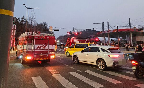 서울 강동구 사고 현장. [연합뉴스]