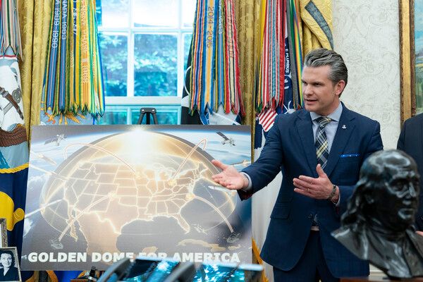 골든돔 설명하는 헤그세스 미 국방장관. [UPI 연합뉴스]