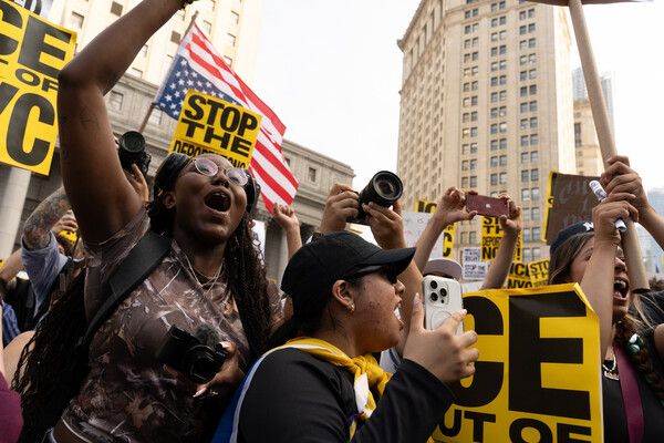 지난 10일 뉴욕에서 열린 불법이민단속 반대 시위. [UPI 연합뉴스]