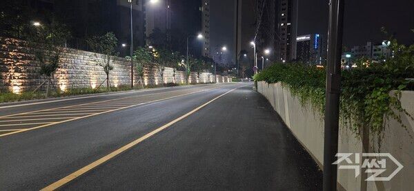 21대 대통령 선거 본투표일인 3일 0시, 모든 선거운동이 법적으로 금지됐다. 적막이 흐르는 경기도 광명시 트리우스 광명 아파트 단지 앞 도로. [안중열 기자]