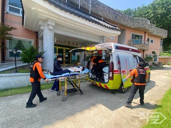 의성군 여름철 풍수해 대비한 주민대피훈련 모습. [의성군]