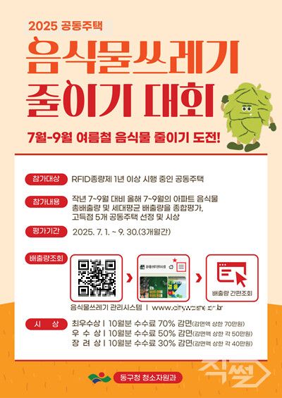 2025 공동주택 음식물 쓰레기 줄이기 경진대회 포스터. [대구 동구청]