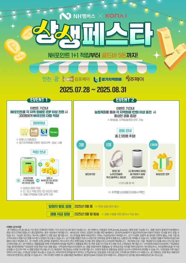 지역화폐 NH포인트 연계 이벤트 포스터. [NH농협은행]