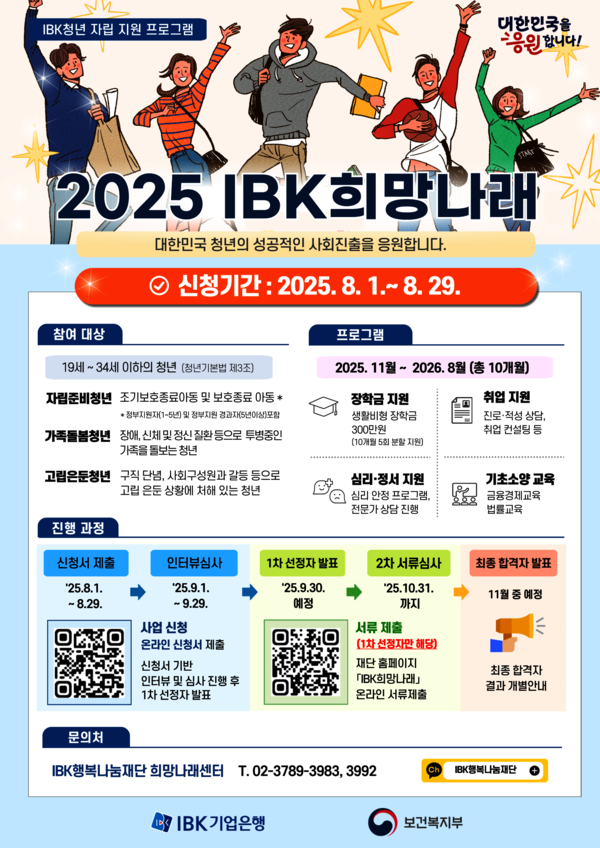 2025 IBK희망나래 모집 포스토. [IBK기업은행]