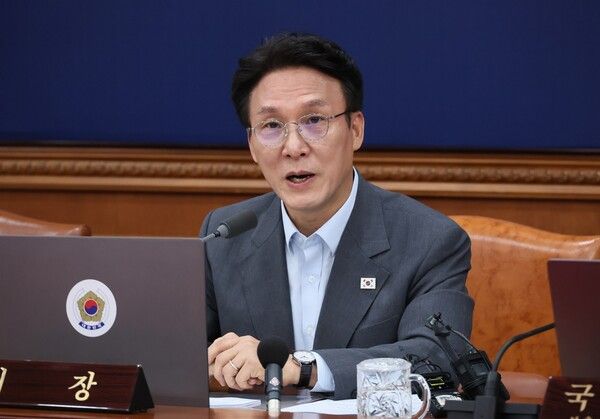 김민석 국무총리가 5일 서울 종로구 정부서울청사에서 열린 국무회의에서 발언하고 있다. 2025.8.5 [연합뉴스]