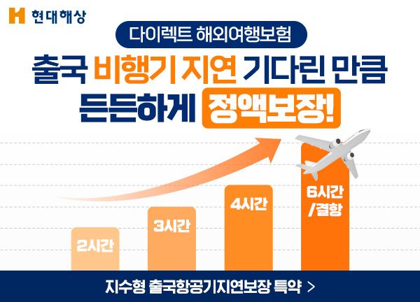 현대해상, e-ticket만으로 항공기 지연 보장. [현대해상]