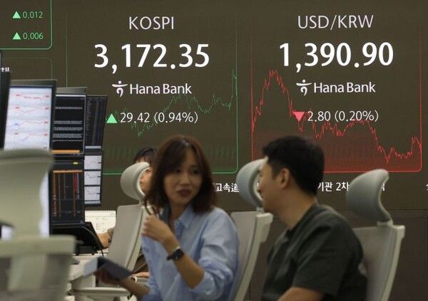 3일 코스피는 전 거래일 대비 0.94% 오른 3172.35로 마감했다. [연합뉴스]