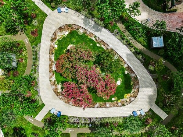 현대엔지니어링 '힐스테이트 모종 네오루체'에 적용된 '어울림 광장' 전경. [현대엔지니어링]