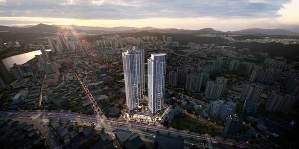 번영로 롯데캐슬 센트럴스카이 조감도, 투시도. [롯데건설]