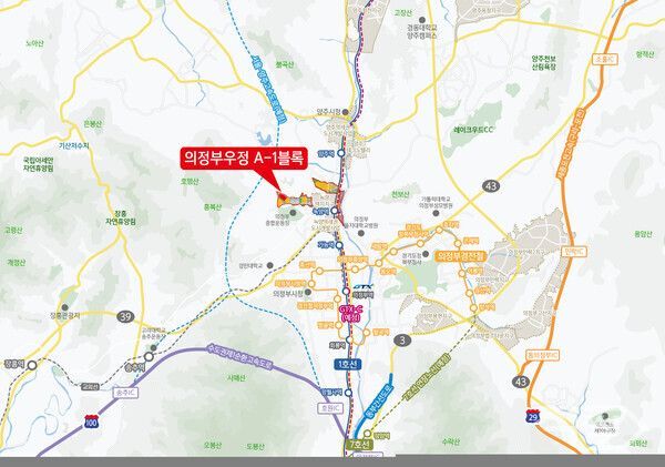 의정부우정 공공주택지구 A-1 블록 교통망도. [LH]