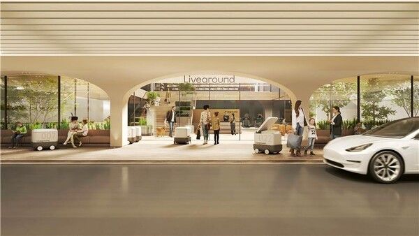 미래형 커뮤니티 허브 ‘Welcome Concourse’ 투시도. [롯데건설]