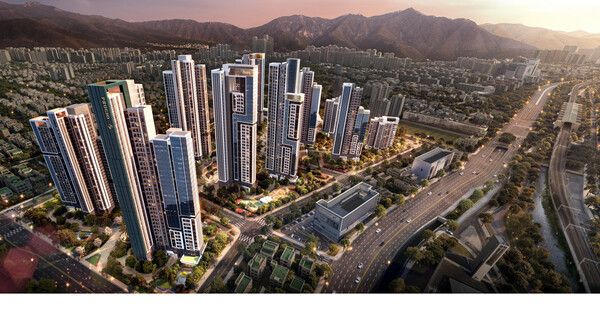 부산 사직4구역 재개발 ‘푸르지오 그라니엘’ 조감도. [대우건설]