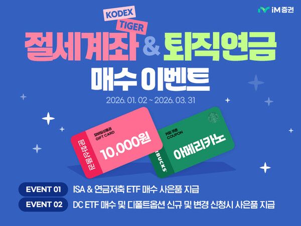 &nbsp;iM증권은 절세상품 및 퇴직연금 거래 이벤트를 진행한다. [iM증권]