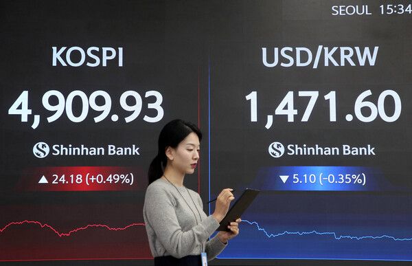 21일 서울 신한은행 딜링룸 모습. [연합뉴스]