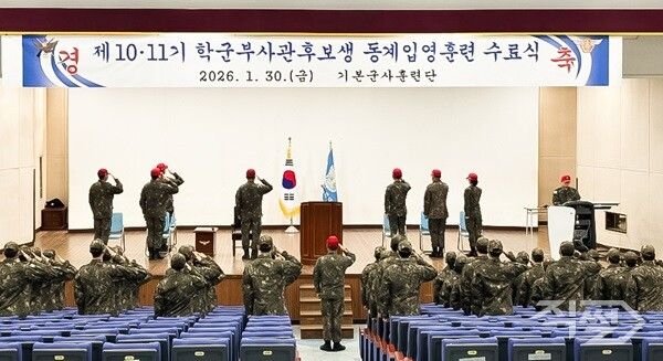 영진전문대학교 공군 부사관학군단 후보생 동계입영훈련 수료식 모습. [영진전문대학교]