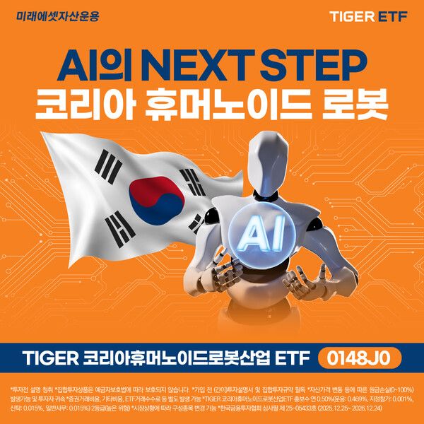 미래에셋자산운용은 ‘TIGER&nbsp;코리아휴머노이드로봇산업&nbsp;ETF’를 신규 상장한다. [미래에셋자산운용]