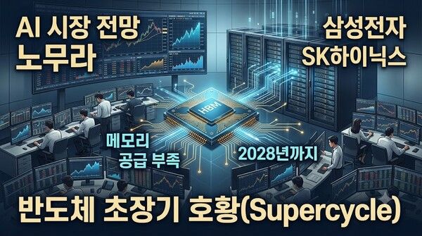 노무라는 글로벌 메모리 전략 보고서 ‘AI 시장 우려와 메모리 반도체 전망’을 통해 삼성전자와 SK하이닉스 투자의견을 ‘매수’로 제시하고, 목표주가를 각각 67만원, 470만원으로 제시했다. [노무라·제미나이·안중열 기자]