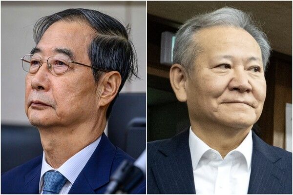 한덕수 전 국무총리(왼쪽)와 이상민 전 행정안전부 장관. [연합뉴스]