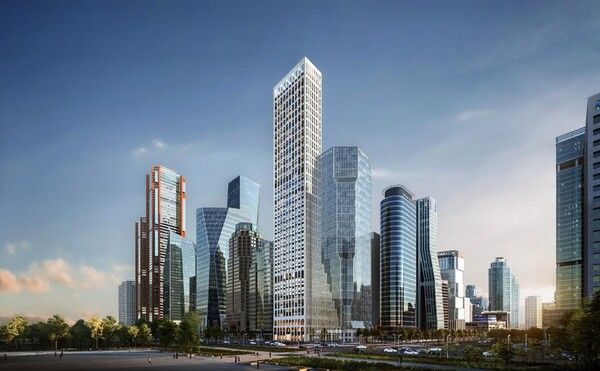 현대엔지니어링이 시공 중인 ‘앙사나 레지던스 여의도 서울’ 조감도. [현대엔지니어링]