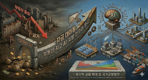 정부의 생산적 금융 전환 흐름에 맞춰 5대 금융은 지역경제·첨단산업에 대한 투자 계획을 잇따라 내놓고 있다. [제미나이·손성은 기자]