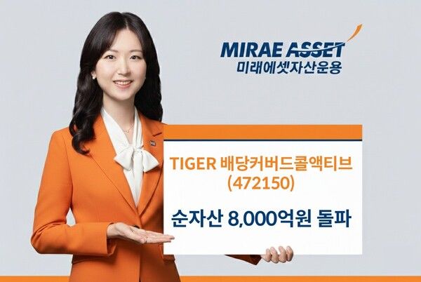 미래에셋자산운용은 ‘TIGER 배당커버드콜액티브 ETF’의 순자산이 8000억원을 넘어섰다. [미래에셋자산운용]
