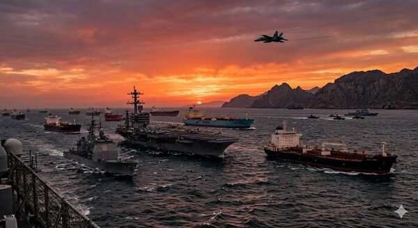 도널드 트럼프 미국 대통령이 미 해군의 압도적 전력을 동원해 이란의 호르무즈 해협 봉쇄 시도를 정면으로 돌파했다. [제미나이·안중열 기자]