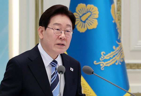 이재명 대통령이 17일 청와대 영빈관에서 열린 공공기관 및 유관기관 업무보고에서 발언하고 있다. [연합뉴스]